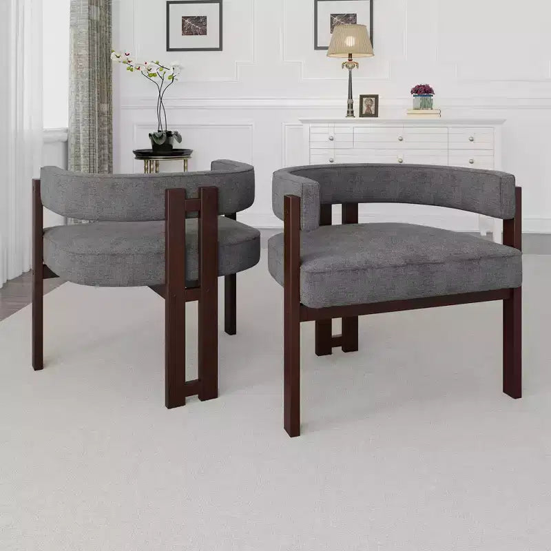Okak Chaise de salle à manger élégante, lot de 2 fauteuils d'appoint avec coussin en tissu Teddy, chaise de salle à manger à 3 pieds ouverts pour salon, chambre à coucher