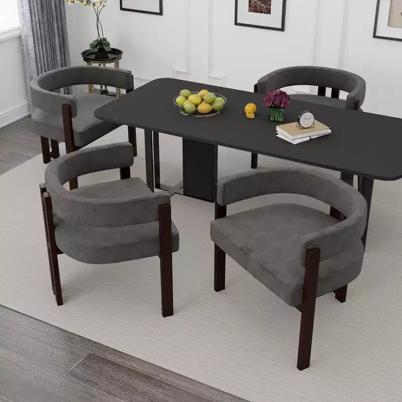 Okak Chaise de salle à manger élégante, lot de 2 fauteuils d'appoint avec coussin en tissu Teddy, chaise de salle à manger à 3 pieds ouverts pour salon, chambre à coucher