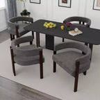 Okak Chaise de salle à manger élégante, lot de 2 fauteuils d'appoint avec coussin en tissu Teddy, chaise de salle à manger à 3 pieds ouverts pour salon, chambre à coucher