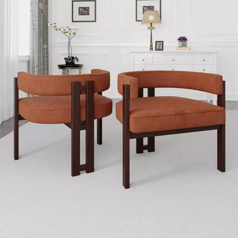 Okak Chaise de salle à manger élégante, lot de 2 fauteuils d'appoint avec coussin en tissu Teddy, chaise de salle à manger à 3 pieds ouverts pour salon, chambre à coucher