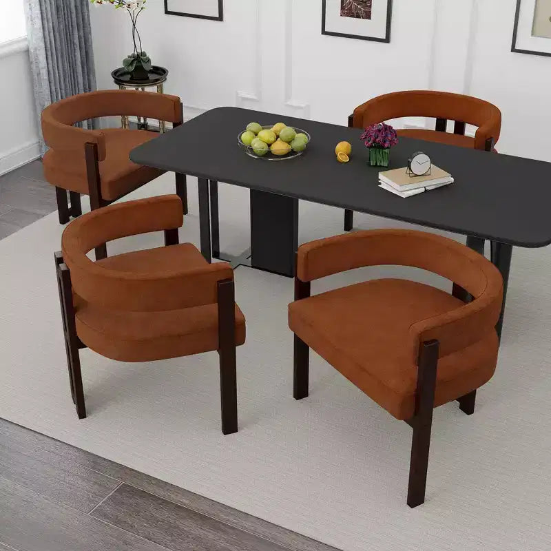 Okak Chaise de salle à manger élégante, lot de 2 fauteuils d'appoint avec coussin en tissu Teddy, chaise de salle à manger à 3 pieds ouverts pour salon, chambre à coucher