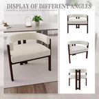Okak Chaise de salle à manger élégante, lot de 2 fauteuils d'appoint avec coussin en tissu Teddy, chaise de salle à manger à 3 pieds ouverts pour salon, chambre à coucher