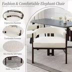 Okak Chaise de salle à manger élégante, lot de 2 fauteuils d'appoint avec coussin en tissu Teddy, chaise de salle à manger à 3 pieds ouverts pour salon, chambre à coucher