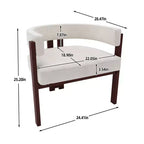 Okak Chaise de salle à manger élégante, lot de 2 fauteuils d'appoint avec coussin en tissu Teddy, chaise de salle à manger à 3 pieds ouverts pour salon, chambre à coucher
