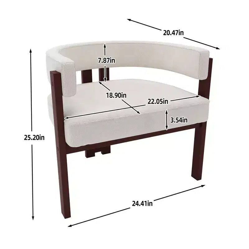 Okak Chaise de salle à manger élégante, lot de 2 fauteuils d'appoint avec coussin en tissu Teddy, chaise de salle à manger à 3 pieds ouverts pour salon, chambre à coucher