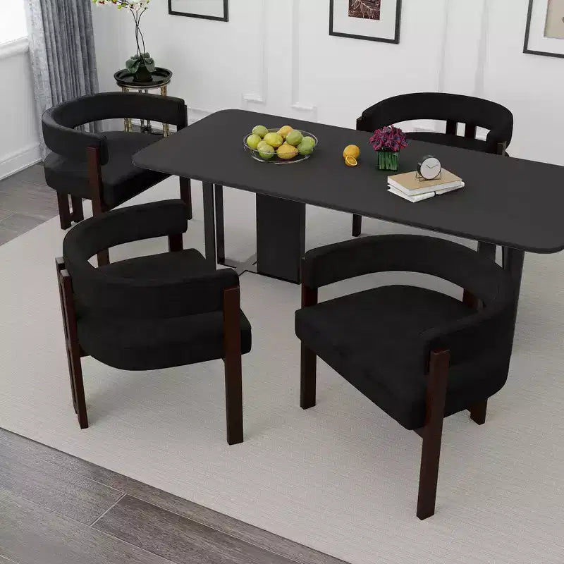 Okak Chaise de salle à manger élégante, lot de 2 fauteuils d'appoint avec coussin en tissu Teddy, chaise de salle à manger à 3 pieds ouverts pour salon, chambre à coucher