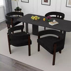 Okak Chaise de salle à manger élégante, lot de 2 fauteuils d'appoint avec coussin en tissu Teddy, chaise de salle à manger à 3 pieds ouverts pour salon, chambre à coucher