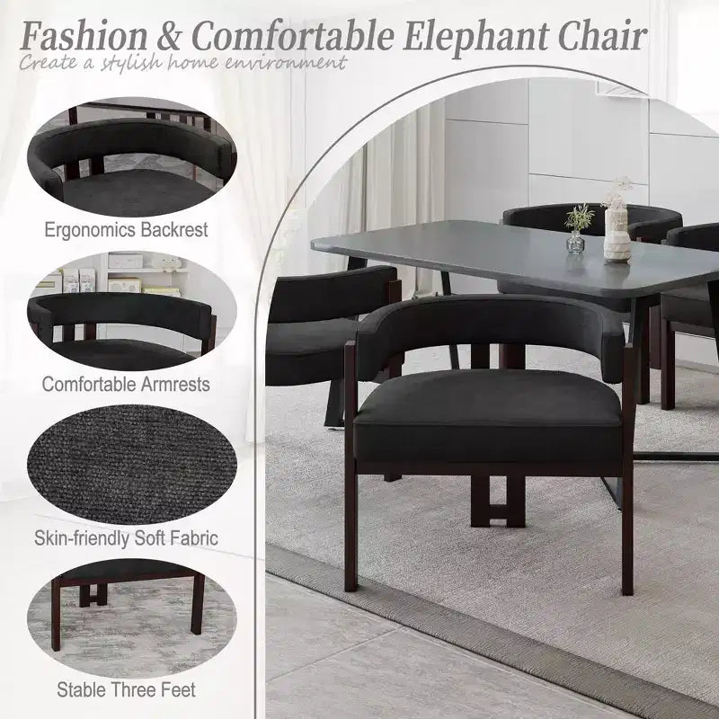 Okak Chaise de salle à manger élégante, lot de 2 fauteuils d'appoint avec coussin en tissu Teddy, chaise de salle à manger à 3 pieds ouverts pour salon, chambre à coucher