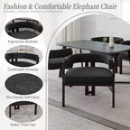 Okak Chaise de salle à manger élégante, lot de 2 fauteuils d'appoint avec coussin en tissu Teddy, chaise de salle à manger à 3 pieds ouverts pour salon, chambre à coucher