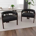 Okak Chaise de salle à manger élégante, lot de 2 fauteuils d'appoint avec coussin en tissu Teddy, chaise de salle à manger à 3 pieds ouverts pour salon, chambre à coucher