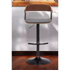 Chaise de bar pivotante réglable en hauteur HomeRoots en similicuir gris et noir avec structure en métal