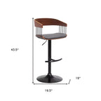 Chaise de bar pivotante réglable en hauteur HomeRoots en similicuir gris et noir avec structure en métal