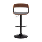 Chaise de bar pivotante réglable en hauteur HomeRoots en similicuir gris et noir avec structure en métal