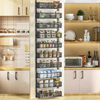 GustoWave 10-tier Over The Door Pantry Organizer with Mesh Baskets, Adjustable & Stable Hanging Spice Rack