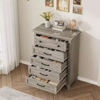 Garvee 5 Commode pour Chambre, Grande Commode à Tiroirs de 105 cm avec Rangement Autonome, Coffre de Rangement en Bois pour Salon, Chambre