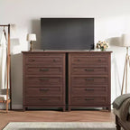 Garvee 5 Commode pour Chambre, Grande Commode à Tiroirs de 105 cm avec Rangement Autonome, Coffre de Rangement en Bois pour Salon, Chambre