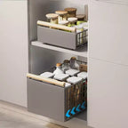 Tiroir de cuisine extensible en métal, organiseur de placard coulissant télescopique pour meuble de cuisine, sans perçage, étagère sous évier pour placard