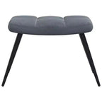 vidaXL Chaise de relaxation gris foncé en velours avec tabouret - Siège rembourré pour salon, salle de séjour, bureau - Design moderne avec cadre en acier