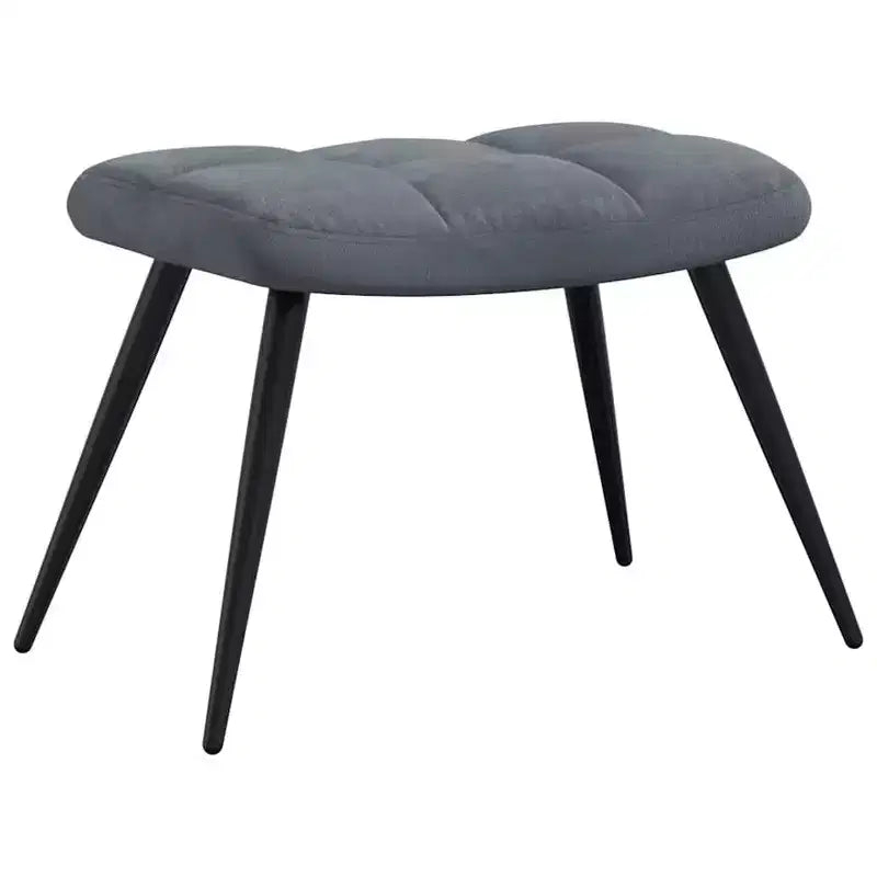 vidaXL Chaise de relaxation gris foncé en velours avec tabouret - Siège rembourré pour salon, salle de séjour, bureau - Design moderne avec cadre en acier