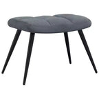 vidaXL Chaise de relaxation gris foncé en velours avec tabouret - Siège rembourré pour salon, salle de séjour, bureau - Design moderne avec cadre en acier