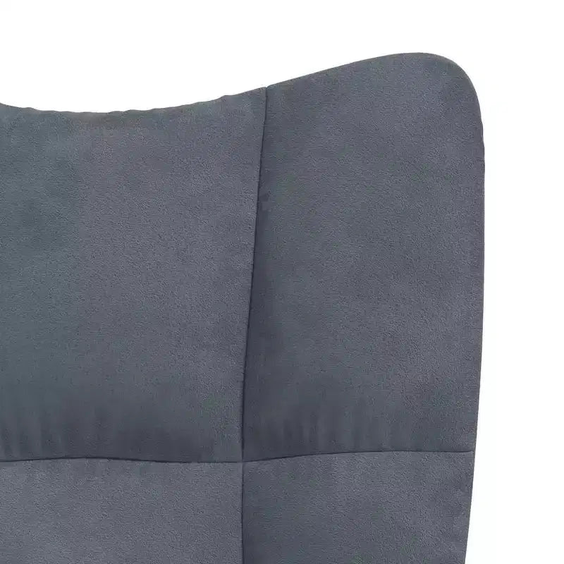 vidaXL Chaise de relaxation gris foncé en velours avec tabouret - Siège rembourré pour salon, salle de séjour, bureau - Design moderne avec cadre en acier