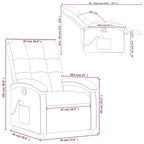 vidaXL Fauteuil inclinable de massage en tissu bordeaux - Inclinaison manuelle, Vibration, Confort rembourré, Poche latérale, Cadre durable