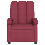 vidaXL Fauteuil inclinable de massage en tissu bordeaux - Inclinaison manuelle, Vibration, Confort rembourré, Poche latérale, Cadre durable