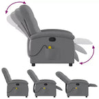 vidaXL Fauteuil inclinable de massage en tissu bordeaux - Inclinaison manuelle, Vibration, Confort rembourré, Poche latérale, Cadre durable