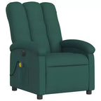 vidaXL Massage Recliner Chair, Adjustable Backrest/Footrest, Reclining Sofa - Dark Green