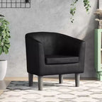 vidaXL Fauteuil club - Similicuir noir, Fauteuil d'appoint individuel et résistant