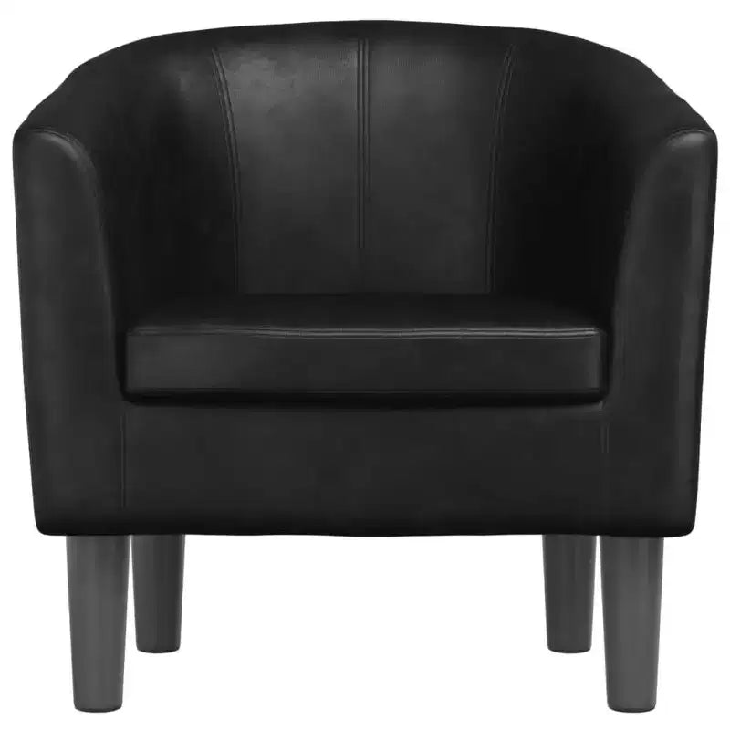 vidaXL Fauteuil club - Similicuir noir, Fauteuil d'appoint individuel et résistant