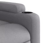 vidaXL Fauteuil inclinable en tissu gris clair - Massage vibrant 6 points, dossier et repose-pieds réglables