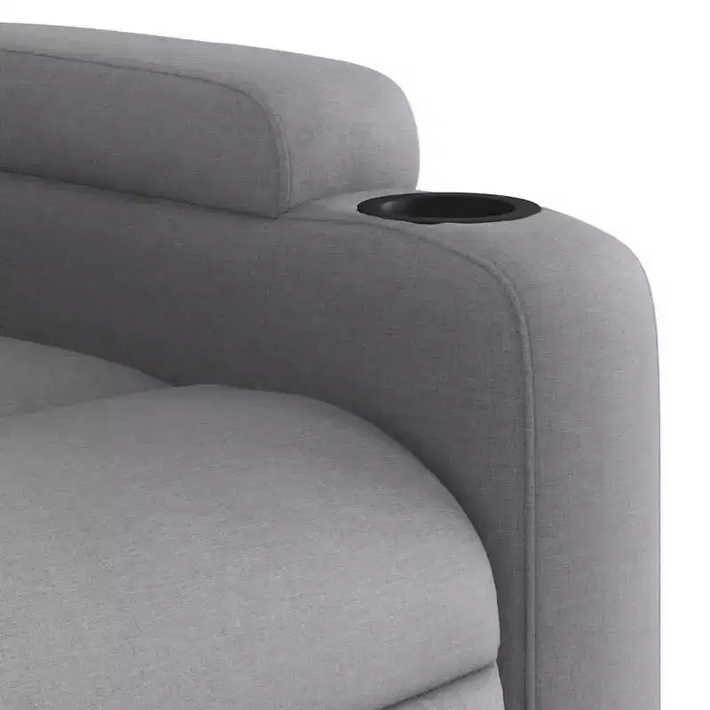 vidaXL Fauteuil inclinable en tissu gris clair - Massage vibrant 6 points, dossier et repose-pieds réglables