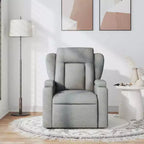 vidaXL Fauteuil inclinable en tissu gris clair - Massage vibrant 6 points, dossier et repose-pieds réglables