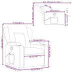 vidaXL Fauteuil inclinable en tissu gris clair - Massage vibrant 6 points, dossier et repose-pieds réglables