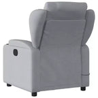vidaXL Fauteuil inclinable en tissu gris clair - Massage vibrant 6 points, dossier et repose-pieds réglables