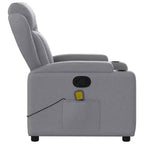 vidaXL Fauteuil inclinable en tissu gris clair - Massage vibrant 6 points, dossier et repose-pieds réglables