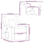 vidaXL Fauteuil inclinable de massage gris en similicuir avec inclinaison manuelle, porte-gobelets, vibration USB et assise rembourrée