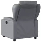 vidaXL Fauteuil inclinable de massage gris en similicuir avec inclinaison manuelle, porte-gobelets, vibration USB et assise rembourrée