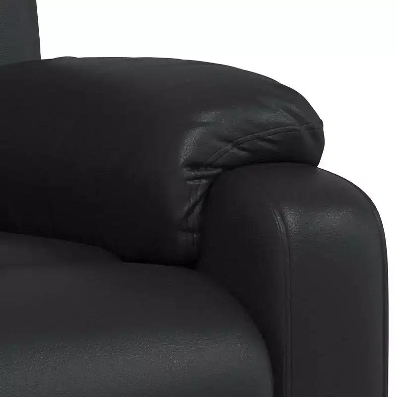 vidaXL Fauteuil inclinable de massage, fauteuil inclinable réglable avec massage vibrant à 6 points, cuir noir