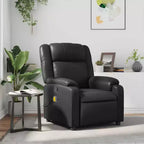 vidaXL Fauteuil inclinable de massage, fauteuil inclinable réglable avec massage vibrant à 6 points, cuir noir
