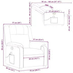 vidaXL Fauteuil inclinable de massage, fauteuil inclinable réglable avec massage vibrant à 6 points, cuir noir