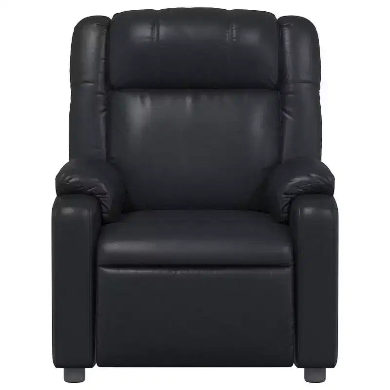 vidaXL Fauteuil inclinable de massage, fauteuil inclinable réglable avec massage vibrant à 6 points, cuir noir