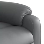 vidaXL Fauteuil inclinable de massage en cuir pour salon, cinéma maison, massage par vibrations à 6 points, dossier et repose-pieds réglables, poche latérale, gris