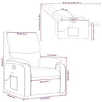 vidaXL Fauteuil inclinable de massage en cuir pour salon, cinéma maison, massage par vibrations à 6 points, dossier et repose-pieds réglables, poche latérale, gris