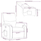 vidaXL Fauteuil inclinable de massage en cuir pour salon, cinéma maison, massage par vibrations à 6 points, dossier et repose-pieds réglables, poche latérale, gris