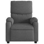 vidaXL Fauteuil inclinable de massage en cuir pour salon, cinéma maison, massage par vibrations à 6 points, dossier et repose-pieds réglables, poche latérale, gris