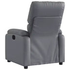vidaXL Fauteuil inclinable de massage en cuir pour salon, cinéma maison, massage par vibrations à 6 points, dossier et repose-pieds réglables, poche latérale, gris