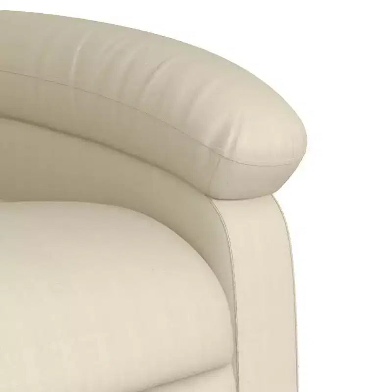 vidaXL Fauteuil inclinable/relevable électrique en similicuir crème - Fauteuil motorisé avec fonction de relevage/inclinaison électrique, poche latérale, cadre stable pour personnes âgées