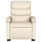 vidaXL Fauteuil inclinable/relevable électrique en similicuir crème - Fauteuil motorisé avec fonction de relevage/inclinaison électrique, poche latérale, cadre stable pour personnes âgées